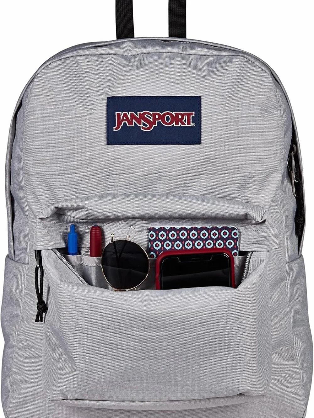 Jansport Light Gray Backpack with Navy Logo